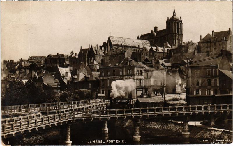 Carte postale ancienne Le Mans Pont en X au Mans