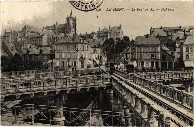 Carte postale ancienne Le Mans Pont en X au Mans