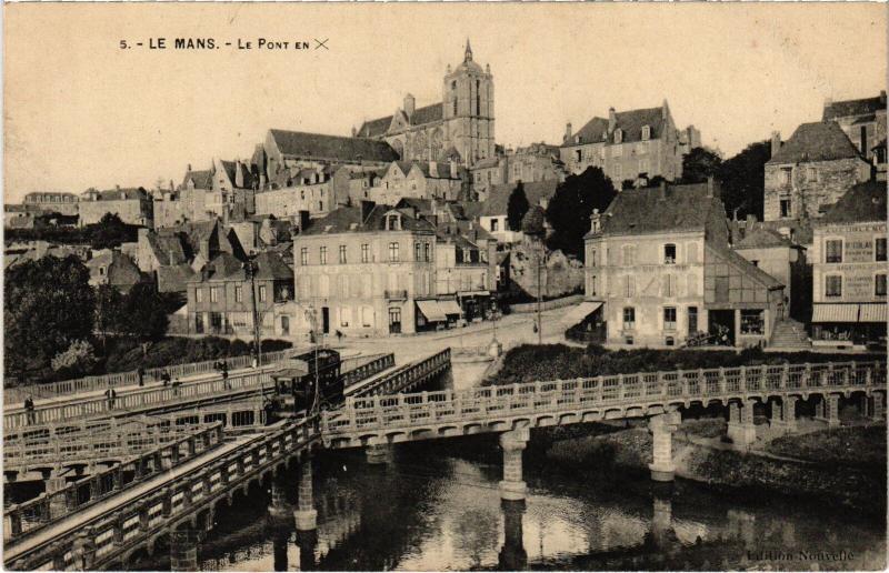 Carte postale ancienne Le Mans Pont en X au Mans