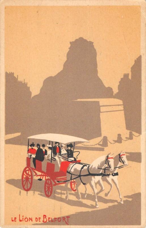 Carte postale ancienne Paris - Cpa Illustrateur - Le Lion De Belfort à Paris