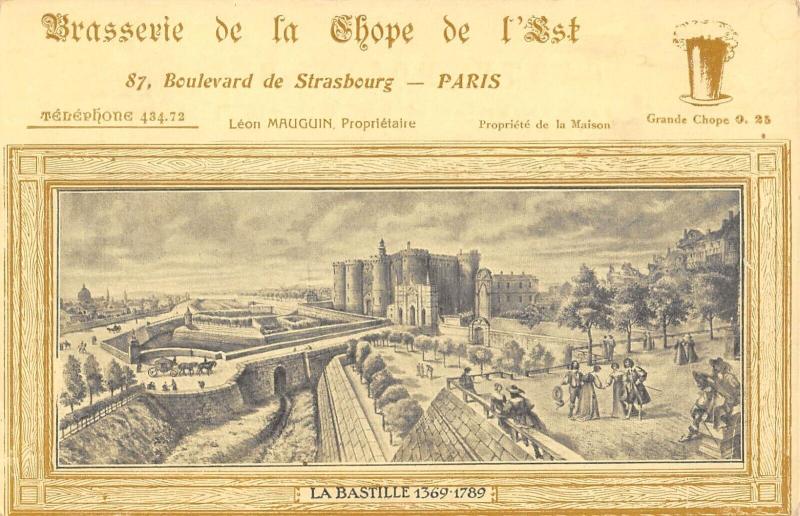 Carte postale ancienne Paris - Boulevard De Strasbourg - Brasserie De La Chope De L'Est à Paris