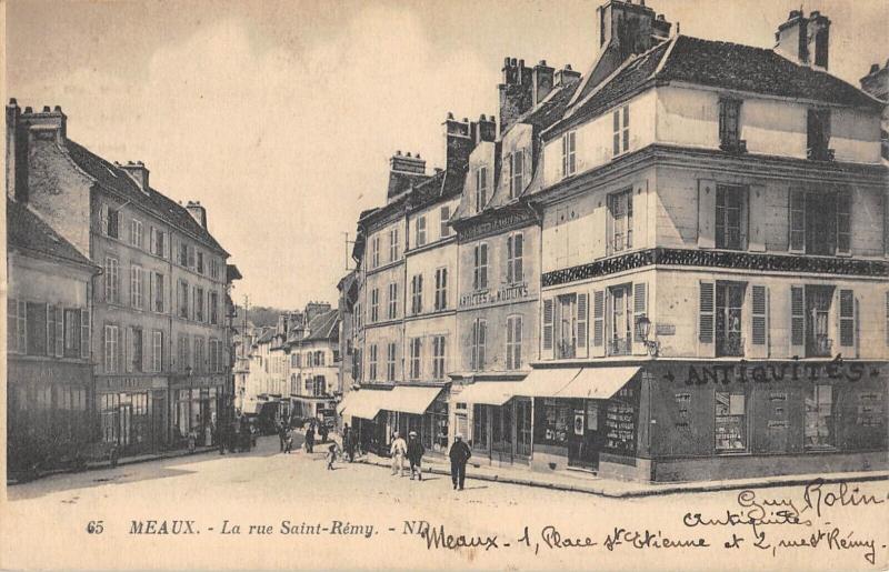 Carte postale ancienne Meaux - La Rue Saint Remy à Meaux