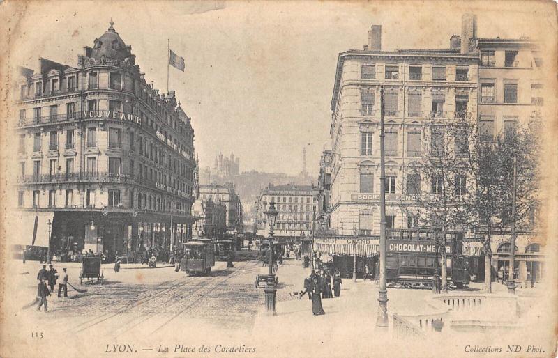 Carte postale ancienne Lyon - La Place Des Cordeliers à Lyon