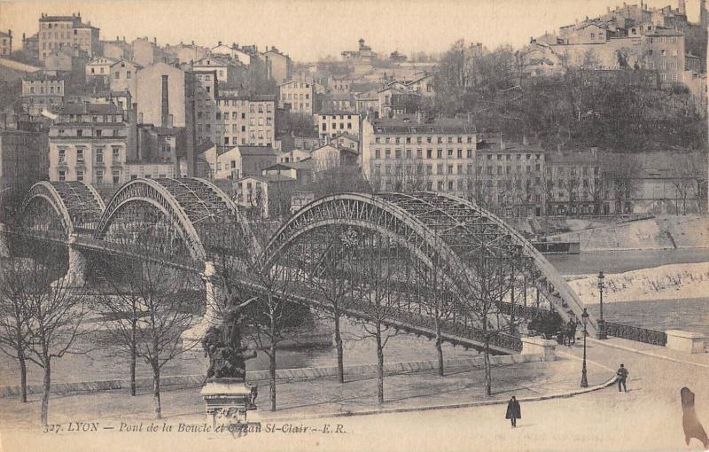 Carte postale ancienne Lyon - Pont De La Boucle Et Coteau Saint Clair à Lyon