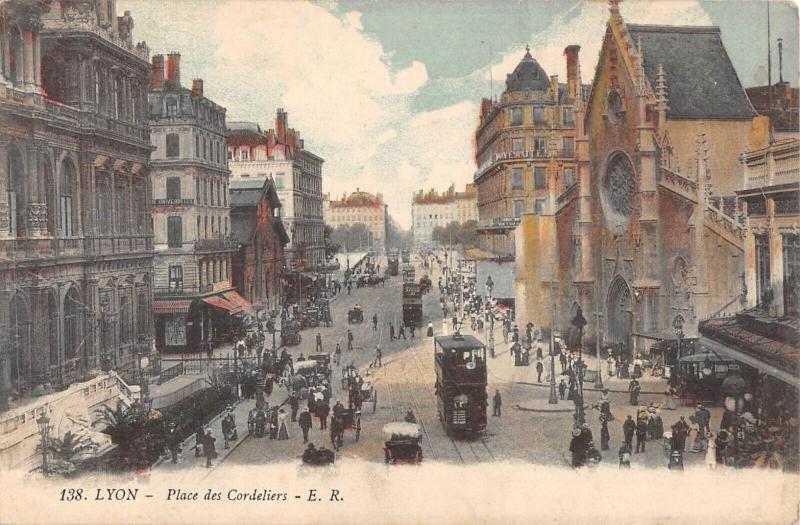 Carte postale ancienne Lyon - Place Des Cordeliers à Lyon