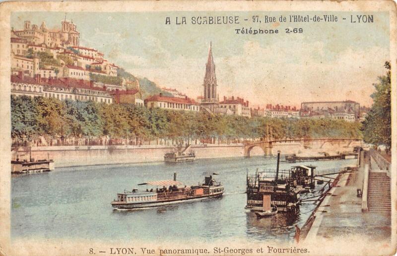 Carte postale ancienne Lyon - Vue Panoramique - Saint Georges Et Fourvieres à Lyon