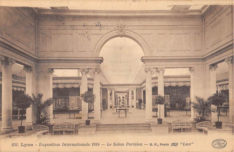 Carte postale ancienne Exposition De Lyon 1914 - Le Salon Parisien