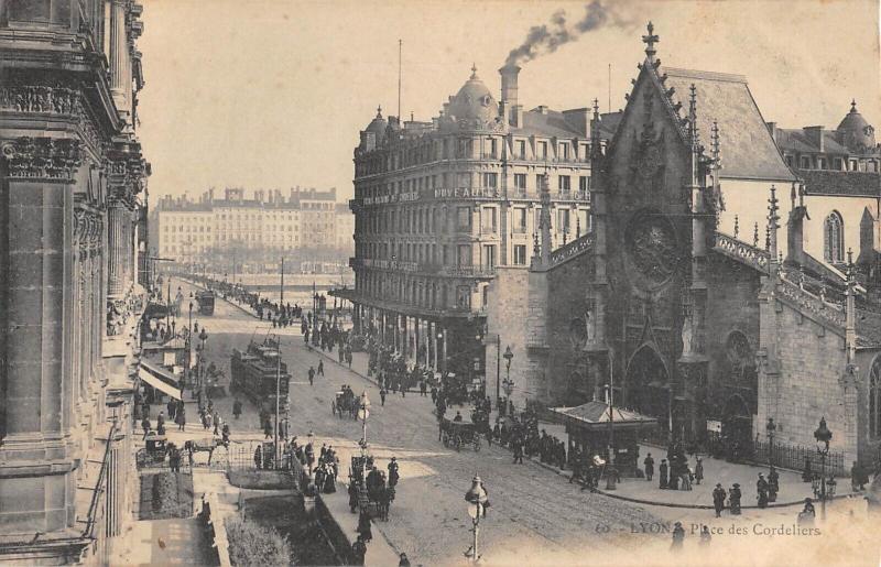 Carte postale ancienne Lyon - Place Des Cordeliers à Lyon