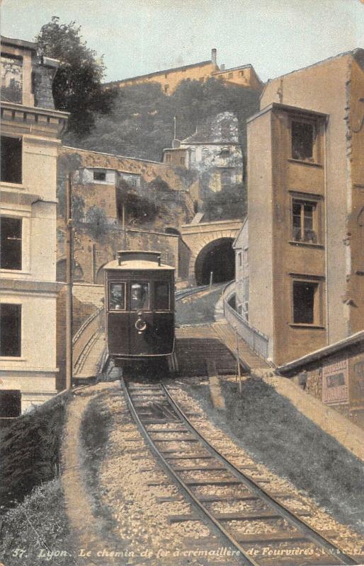 Carte postale ancienne Lyon - Le Chemin De Fer A Cremaillere De Fourvieres à Lyon