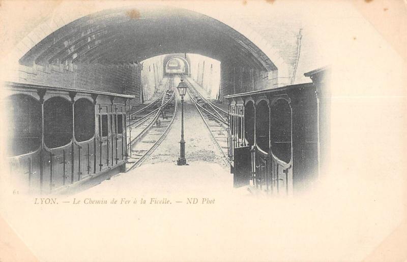 Carte postale ancienne Lyon - Le Chemin De Fer A La Ficelle à Lyon