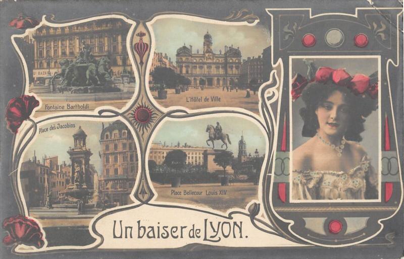 Carte postale ancienne Lyon - Un Baiser De Lyon à Lyon