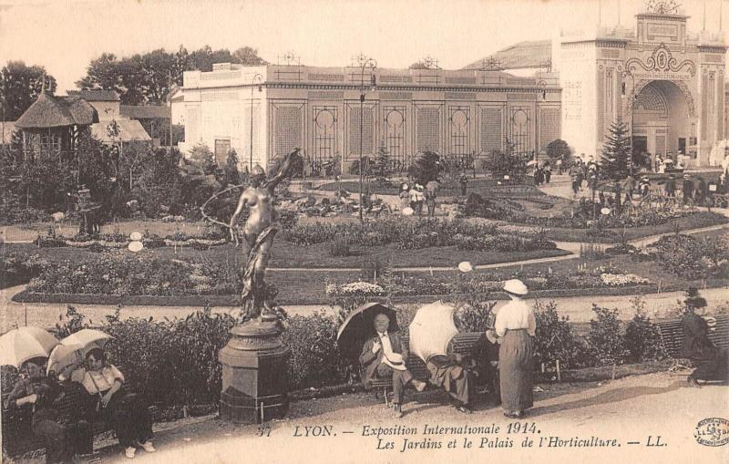 Carte postale ancienne Exposition De Lyon 1914 - Les Jardins Et Palais De L'Horticulture