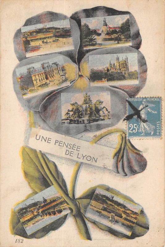 Carte postale ancienne Lyon - Une Pensee De Lyon à Lyon