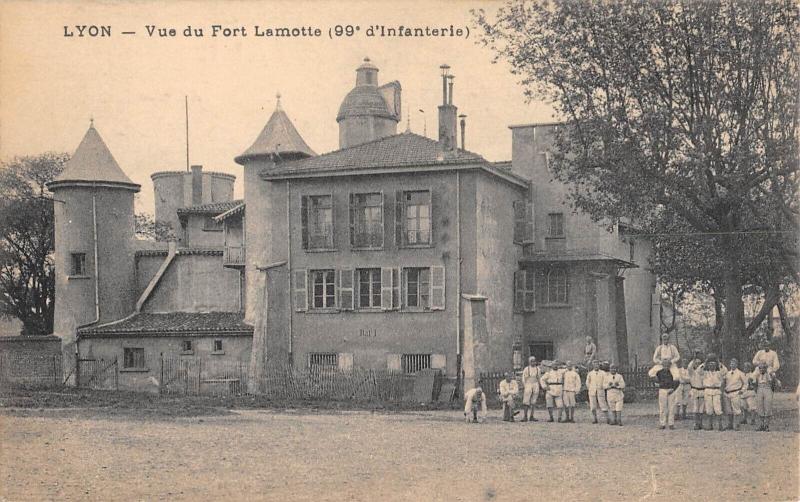 Carte postale ancienne Lyon - Vue Du Fort Lamotte - 99e D'Infanterie à Lyon