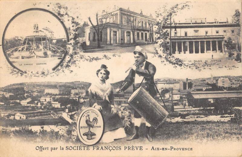 Carte postale ancienne Marseille - Au Coq Gaulois - Societe Francois Preve - Aix En Provence à Marseille