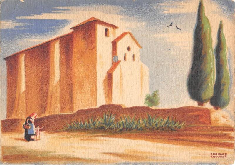 Carte postale ancienne Bormes - Cpa Illustrateur - Eglise