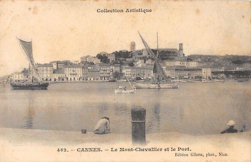 Carte postale ancienne Cannes - Le Mont Chevallier Et Le Port à Cannes