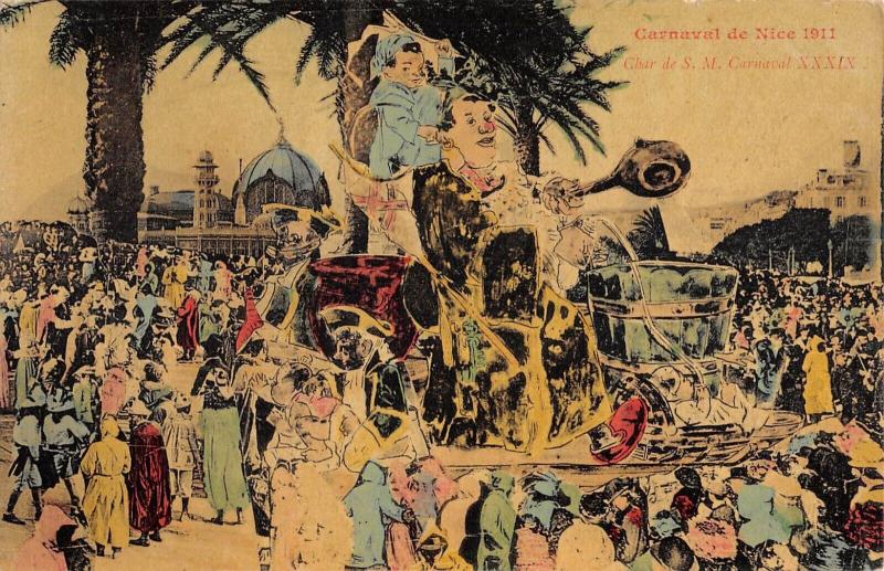 Carte postale ancienne Carnaval De Nice 1911 - Char De S.m.carnaval
