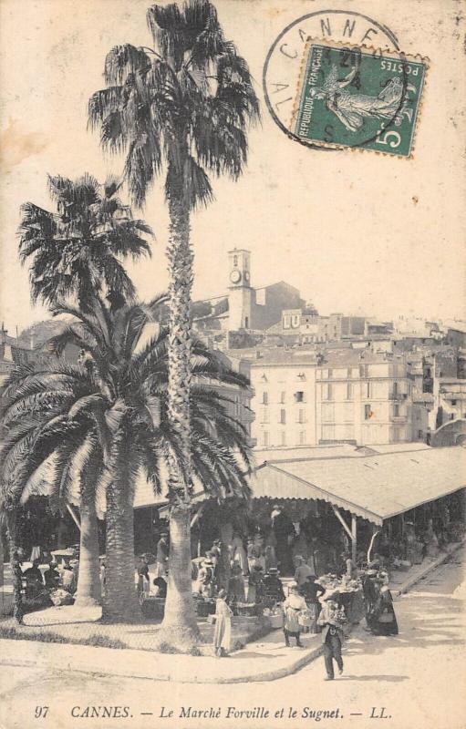 Carte postale ancienne Cannes - Le Marche Forville Et Le Sugnet à Cannes