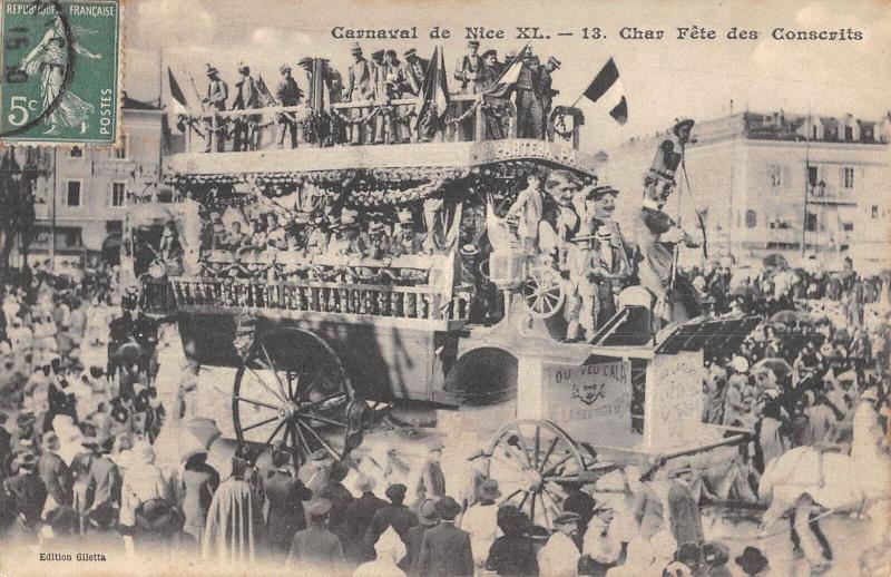 Carte postale ancienne Carnaval De Nice - Char Fete Des Conscrits