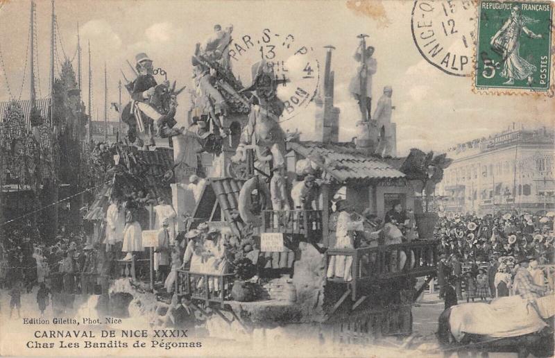 Carte postale ancienne Carnaval De Nice - Char Les Bandits De Pegomas