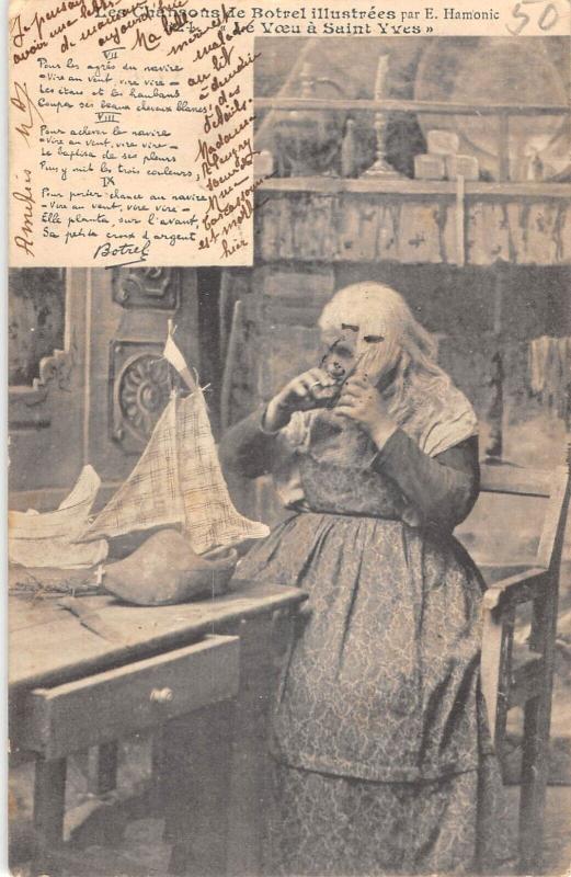 Carte postale ancienne Le Voeu A Saint Yves - Chansons De Botrel