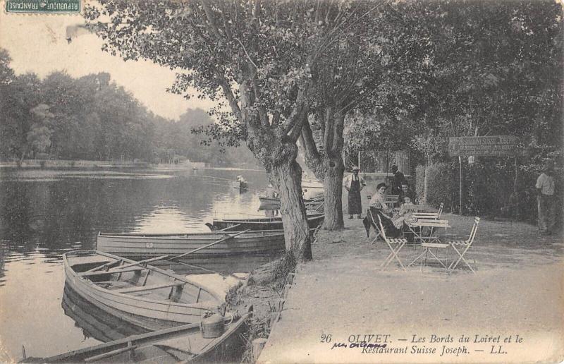 Carte postale ancienne Olivet - Les Bords Du Loiret - Restaurant Suisse Joseph à Olivet