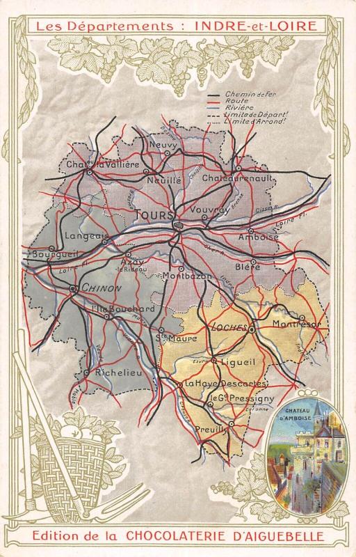 Carte postale ancienne Cpa Representant Le Departement De L'Indre Et Loire