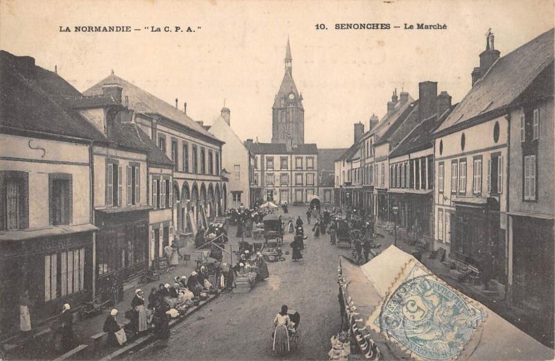 Carte postale ancienne Senonches - Le Marche à Senonches