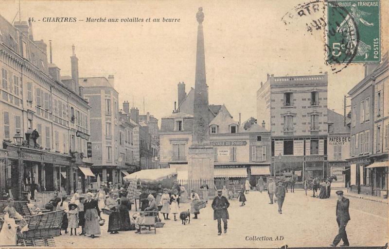 Carte postale ancienne Chartres - Marche Aux Volailles Et Au Beurre à Chartres