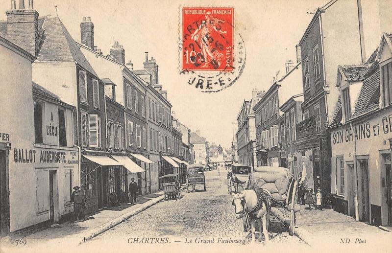 Carte postale ancienne Chartres - Le Grand Faubourg à Chartres