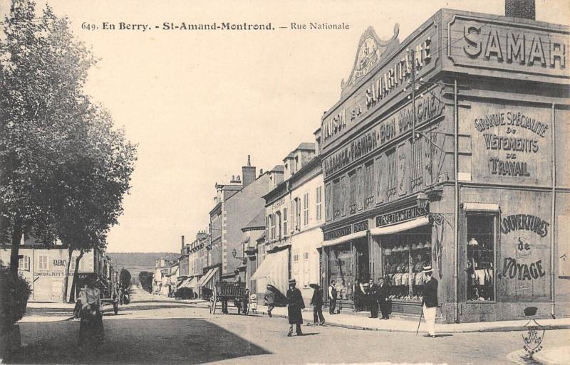 Carte postale ancienne En Berry - Saint Amand Montrond - Rue Nationale à Saint-Amand-Montrond