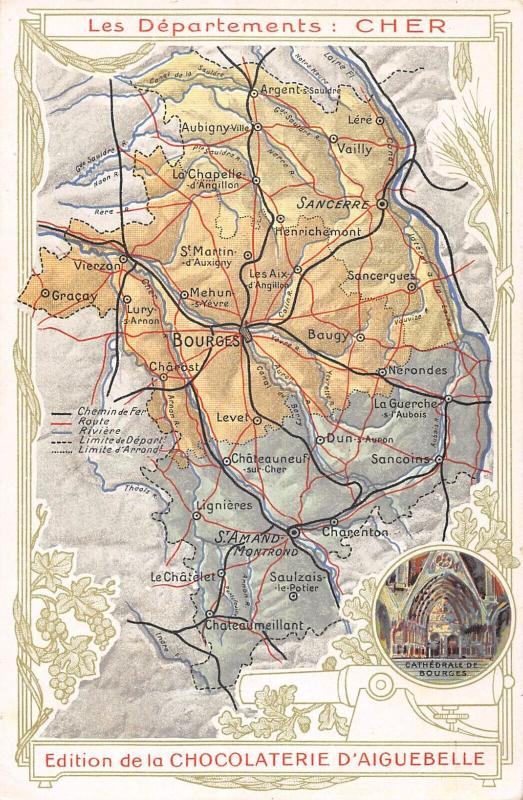 Carte postale ancienne Cpa Representant Le Departement Du Cher