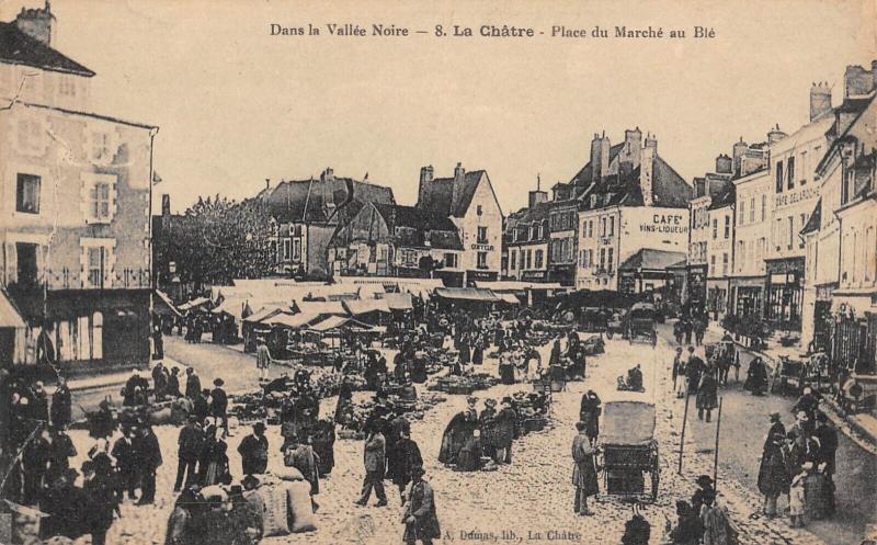 Carte postale ancienne Dans La Vallee Noire - La Chatre - Place Du Marche Au Ble
