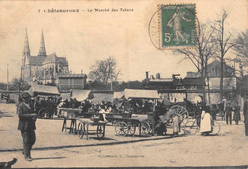 Carte postale ancienne Chateauroux - Le Marche Des Tabacs à Châteauroux