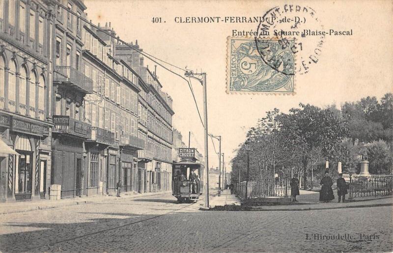 Carte postale ancienne Clermont Ferrand - Entree Du Square Blaise Pascal à Clermont-Ferrand