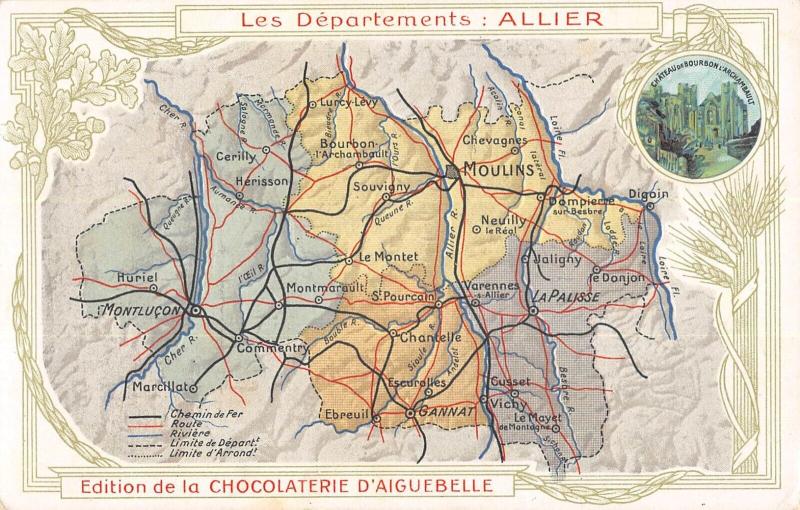 Carte postale ancienne Cpa Representant Le Departement De L'Allier