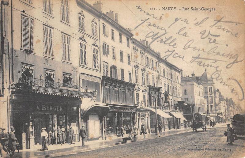 Carte postale ancienne Nancy - Rue Saint Georges à Nancy