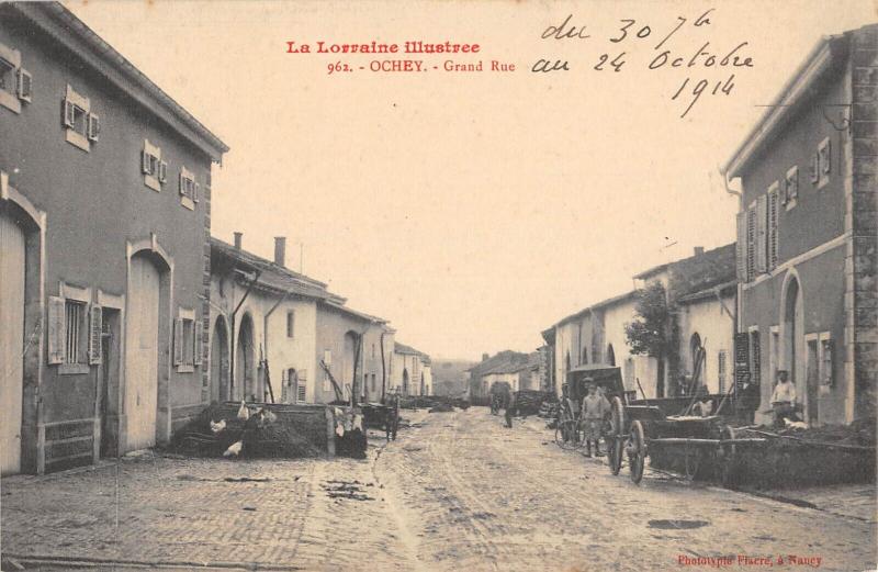 Carte postale ancienne Ochey - Grand Rue à Ochey