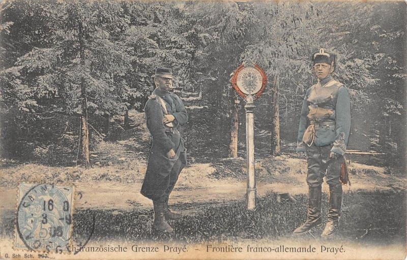 Carte postale ancienne Frontiere Franco Allemande - Praye à Praye