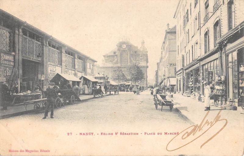 Carte postale ancienne Nancy - Place Du Marche à Nancy
