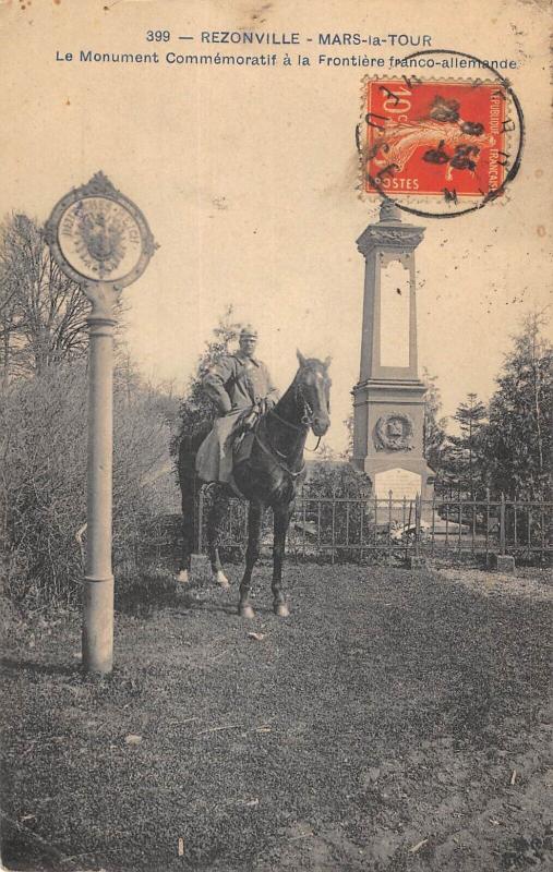 Carte postale ancienne Rezonville - Mars La Tour - Le Monument Frontiere Franco Allemande à Mars-la-Tour