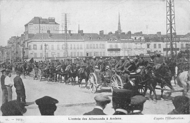Carte postale ancienne L'Entre Des Allemands A Amiens à Amiens