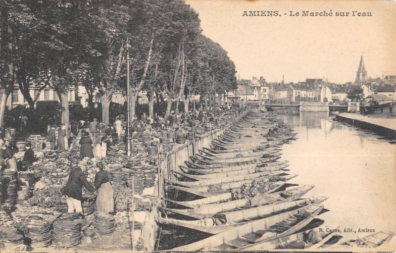 Carte postale ancienne Amiens - Le Marche Sur L'Eau à Amiens