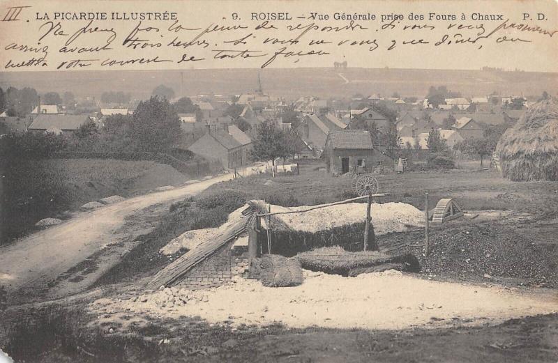 Carte postale ancienne Roisel - Vue Generale Prise Des Fours A Chaux à Roisel