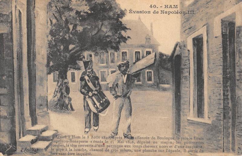 Carte postale ancienne Ham - Evasion De Napoleon Iii à Ham