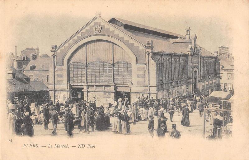 Carte postale ancienne Flers - Le Marche à Flers