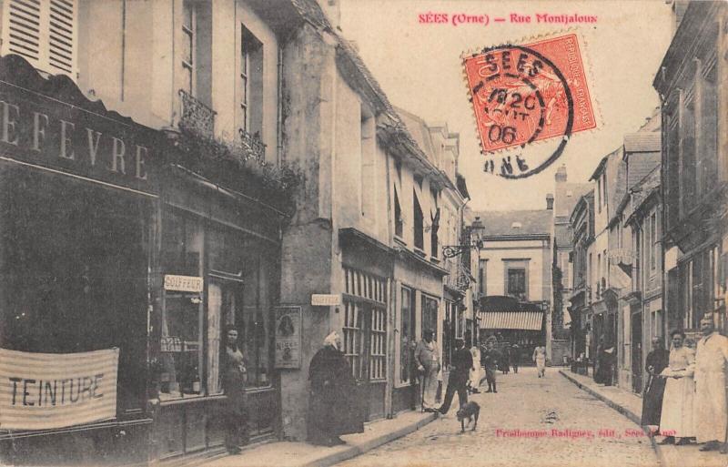 Carte postale ancienne Sees - Rue Montjaloux à Sées