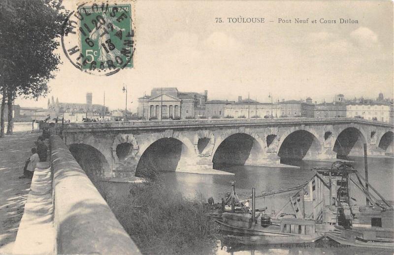 Carte postale ancienne Toulouse - Pont Neuf Et Cours Dillon à Toulouse