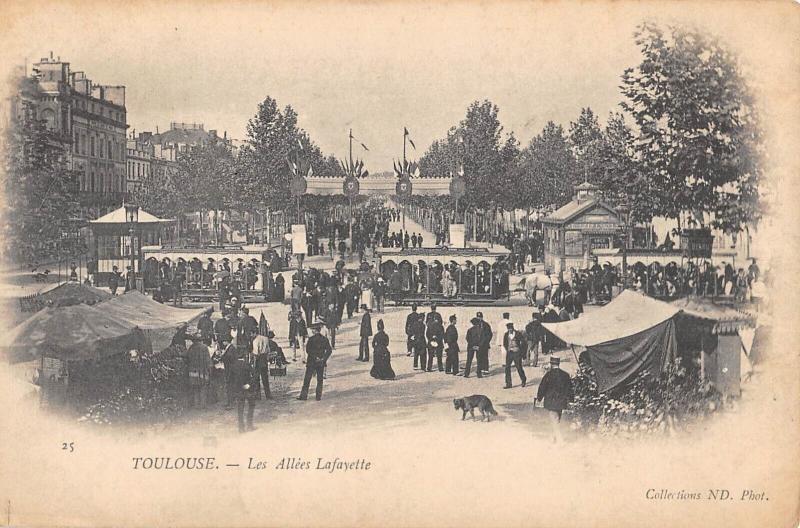 Carte postale ancienne Toulouse - Les Allees Lafayette à Toulouse